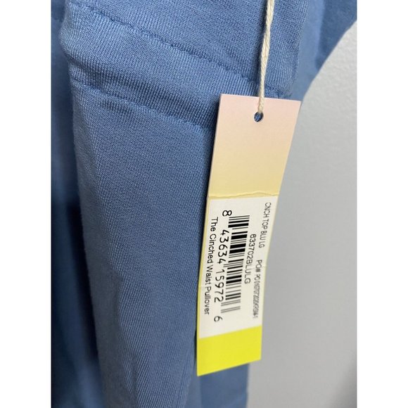 NWT Summersalt Softest French Terry Cinch Waist Pullover Top Blue Large - Picture 6 of 8
